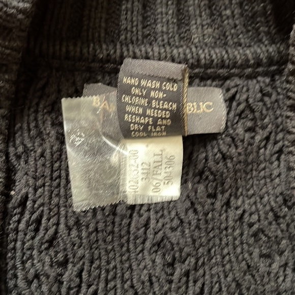 Banana Republic Sz M Belted Black Chunky Knit  Button Down Long Cardigan - Picture 11 of 16